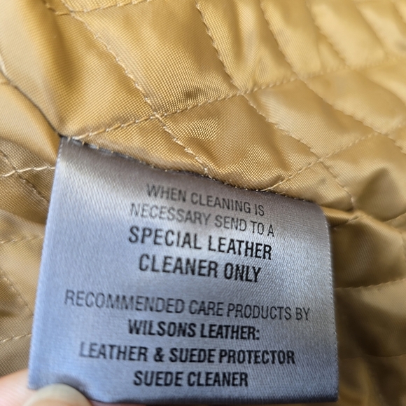 Wilsons Leather Tan Suede Women's Jacket with Rabbit Fur Collar - Picture 12 of 13